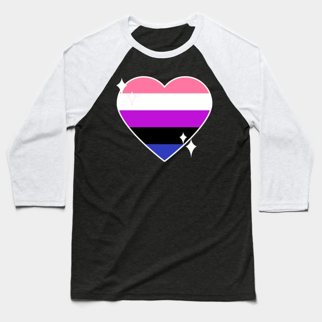 Kawaii Pride Collection - Genderfluid Baseball T-Shirt by rewordedstudios